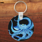 Porte-clés Octopus bleu noir (Recto)