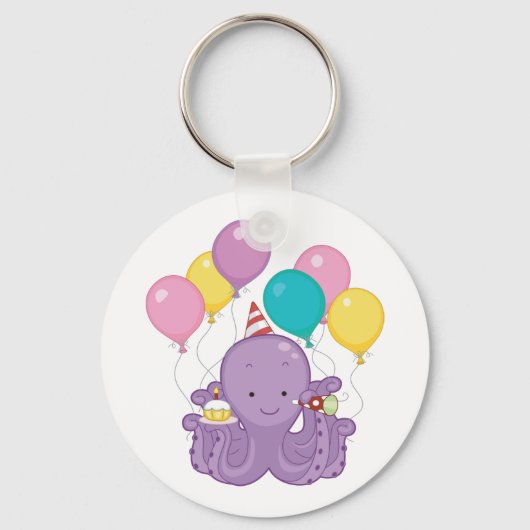 Porte-clés Octopus d'anniversaire (Recto)