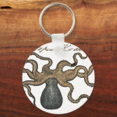 Porte-clés Octopus Kraken Illustration Vintage (Recto)
