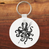 Porte-clés Octopus monochrome avec Trident (Recto)