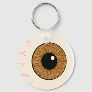 Porte-clés oculaire brun
