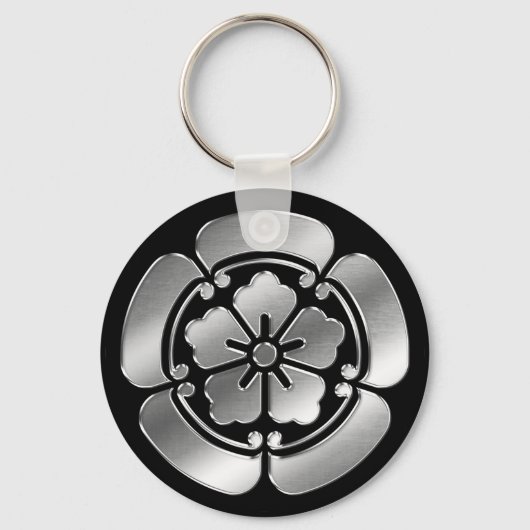Porte-clés Oda Clan Kamon Argent Chrome (Recto)