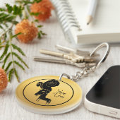 Porte-clés Odd Gold Ram Chèvre chinois Année Zodiac Monogramm (Devant droit)