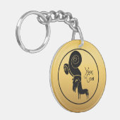 Porte-clés Odd Gold Ram Chèvre chinois Année Zodiac Monogramm (Devant gauche)