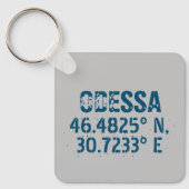 Porte-clés Odessa Ukraine Latitude & Longitude en détresse (Recto)