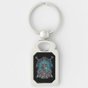 Porte-clés Odin Corbeaux et Épées Œil Lumineux Bleu dieu nord