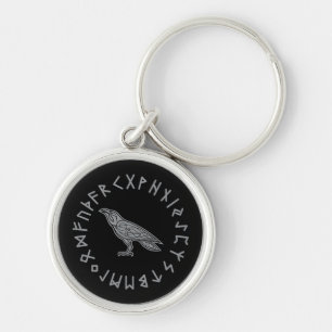 Porte-clés Odin Raven Crow Viking Mythologie runes runes runi