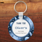 Porte-clés Odyssée de fusée céleste bleu cosmique (Recto)