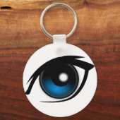 Porte-clés Oeil bleu caricature (Recto)