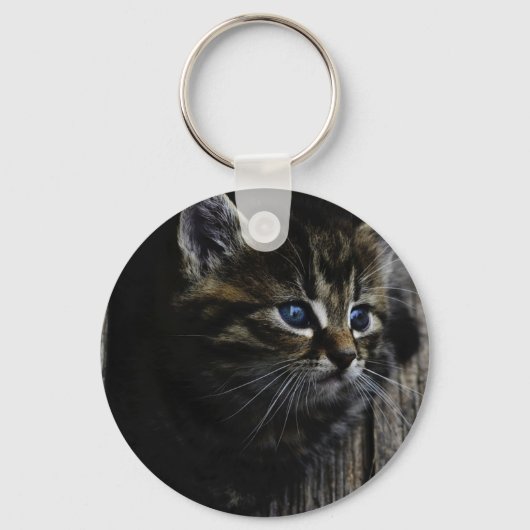 Porte-clés Oeil bleu chat (Recto)
