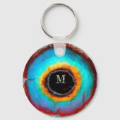 Porte-clés Oeil cosmique éthéré Monogramme Abstrait Vibrant A (Recto)