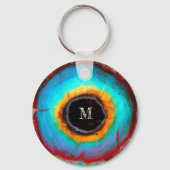 Porte-clés Oeil cosmique éthéré Monogramme Abstrait Vibrant A (Verso)
