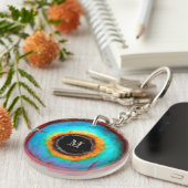 Porte-clés Oeil cosmique éthéré Monogramme Abstrait Vibrant A (Devant Droit)