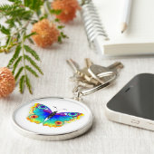 Porte-clés Oeil de paon arc-en-ciel (Côté)