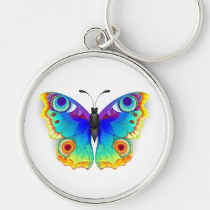 Porte-clés Oeil de paon arc-en-ciel