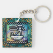 Porte-clés Œil de Râ Égyptien Ancien Art (Dos)