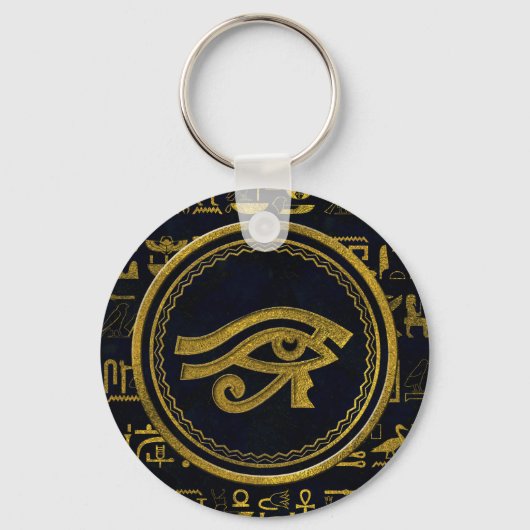 Porte-clés OEil d'or égyptien de Horus - Wadjet (Recto)