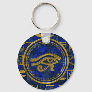 Porte-clés Oeil égyptien de lazulite de Horus - de Wadjet