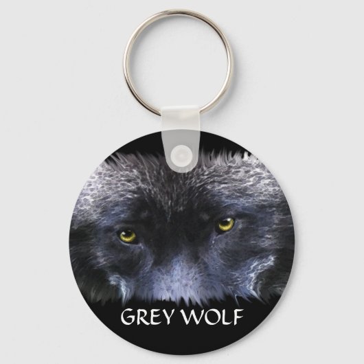 Porte-clés OEIL GRAY WOLF Faune Art Key Ring (Recto)