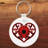 Porte-clés Oeil rouge dans le coeur (Recto)
