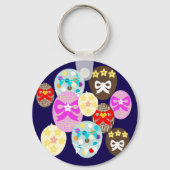 Porte-clés Œuf de Pâques coloré à motif (Recto)