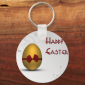Porte-clés OEuf de Pâques doré avec Motif de fleurs de cou (Recto)