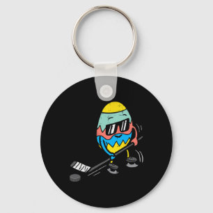 Porte-clés Œuf de Pâques Jouant au Hockey sur Glace Sports Mi