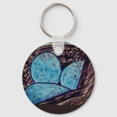 Porte-clés Oeufs bleus dans un nid (Recto)