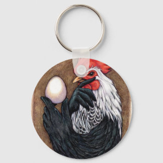 Porte-clés Oeufs de coq Dessin Philosophe de poulet