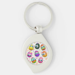 Porte-clés Œufs de Pâques de dessin animé mignons et drôles