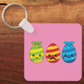 Porte-clés Oeufs de Pâques de Kawaii avec des rubans (Recto)