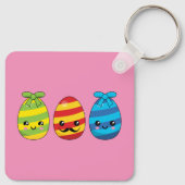 Porte-clés Oeufs de Pâques de Kawaii avec des rubans (Dos)
