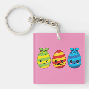 Porte-clés Oeufs de Pâques de Kawaii avec des rubans