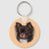 Porte-clés Oeuvre artisanale du pastel Chihuahua (Verso)