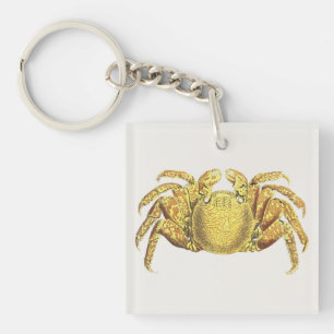 Porte-clés Œuvre d'art côtière vintage nautique crabe variegé