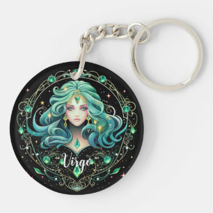 Porte-clés Œuvre d'art du zodiaque Vierge mystique