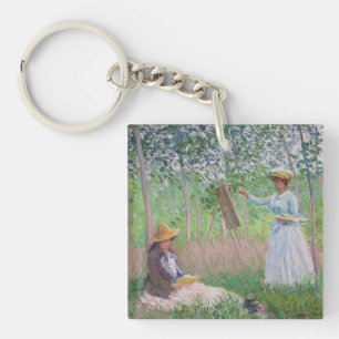 Porte-clés Œuvre d'art forestière vintage de Monet