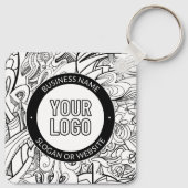 Porte-clés OEuvre de ligne moderne et votre logo avec texte m (Dos)