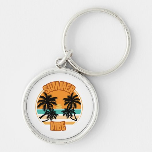 Porte-clés Oeuvre d'été illustrative Orange (Devant)