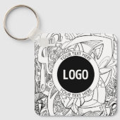 Porte-clés Oeuvre d'origine moderne et logo (Recto)