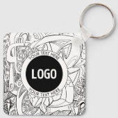 Porte-clés Oeuvre d'origine moderne et logo (Dos)