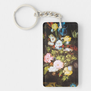 Porte-clés Œuvres d'art élégantes de fleurs sauvages vintage