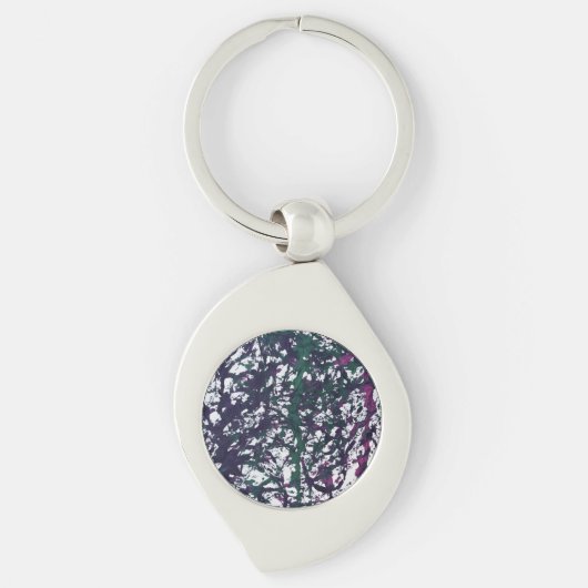 Porte-clés Œuvres d'art en marbre violet, vert, rose (Devant)