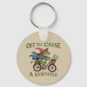 Porte-clés Off to Cause a Kerfuffle Frog Sarcastic Funny Meme (Recto)