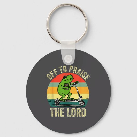 Porte-clés Off To Praise The Lord Funny Frog Bible Study Jesu (Recto)