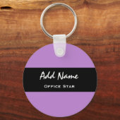 Porte-clés Office Star Purple Arrière - plan Nom personnalisé (Recto)