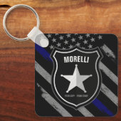 Porte-clés Officier de police Shérif Cop Flag (Recto)