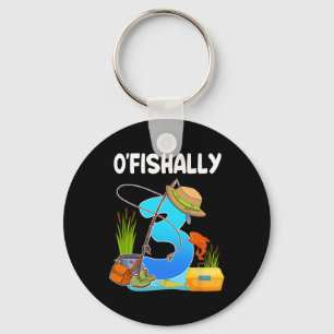 Porte-clés O'fishally 3e anniversaire garçon pêche 3 ans Bda