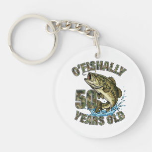 Porte-clés OFishally 50 Ans Amateur de Pêche 50e Anniversaire