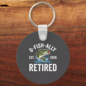 Porte-clés Ofishally Retired 2026 Funny Fishing Retirement Fi (Recto)